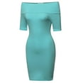 thumbnail image 2 of FashionOutfit Women's Summer Off-Sholder Soft Stretchy Tight Short Sleeve Dress, 2 of 3