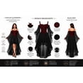 thumbnail image 5 of Witch Dress for Women Halloween Woman Adults Vampire Butterfly Sleeve Mesh Gothic Outfits S-2XL, 5 of 8