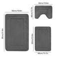 thumbnail image 3 of Bathroom Rug Set 3 Piece | Large Non Slip Bath Mat, Toilet Contour Rug, Soft Velvet Fleece, Water Absorbent, Machine Washable | Blue Gray Black | Thick Foam | 19.6x31.4in, 15.7x23.6in, 15.7x19.7in, 3 of 8