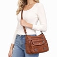 thumbnail image 5 of BadPiggies Crossbody Bag for Women Pocketbooks Soft PU Leather Purses and Handbags Multi Pocket Shoulder Bags - Brown, 5 of 9