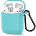 thumbnail image 1 of Coffea Protective Silicone Case with Keychain for IBAOLEA AirPods 2 (Black) Biscay Green, 1 of 7