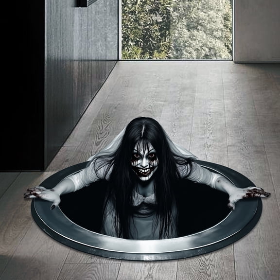 Halloween Wall Decals Halloween Wall 25 X 15 Inch Creepy Ghost Bride Removable Vinyl Scary Halloween Decorations for Home Wall Floor Halloween Party 1 Set