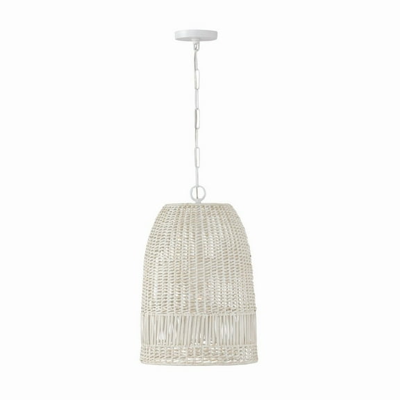 1 Light Pendant In Coastal Style-21 Inches Tall And 13.75 Inches Wide-Chalk White Finish -Traditional Installation Capital Lighting 347512Hh