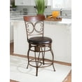 thumbnail image 3 of Linon Bria Big & Tall 25" Mid Back Indoor Metal Counter Stool with Swivel, Dark Bronze/Dark Brown Faux Leather, 3 of 12