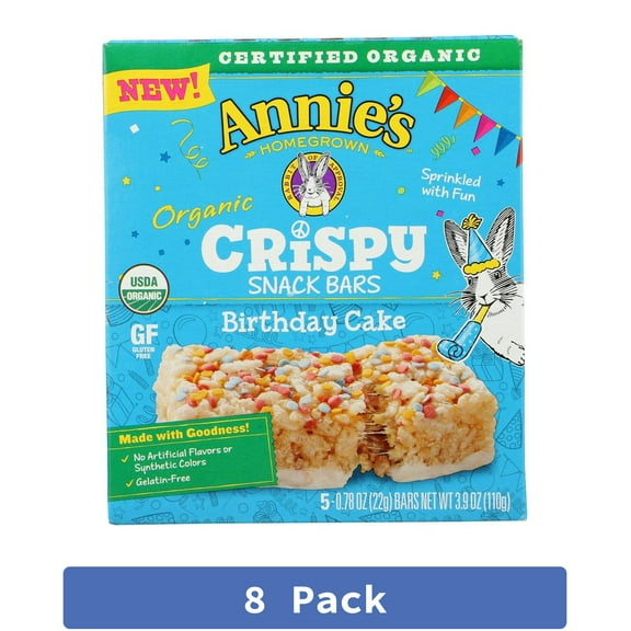 Annie's Homegrown Birthday Cake Bars 3.9 oz (Pack of 8)