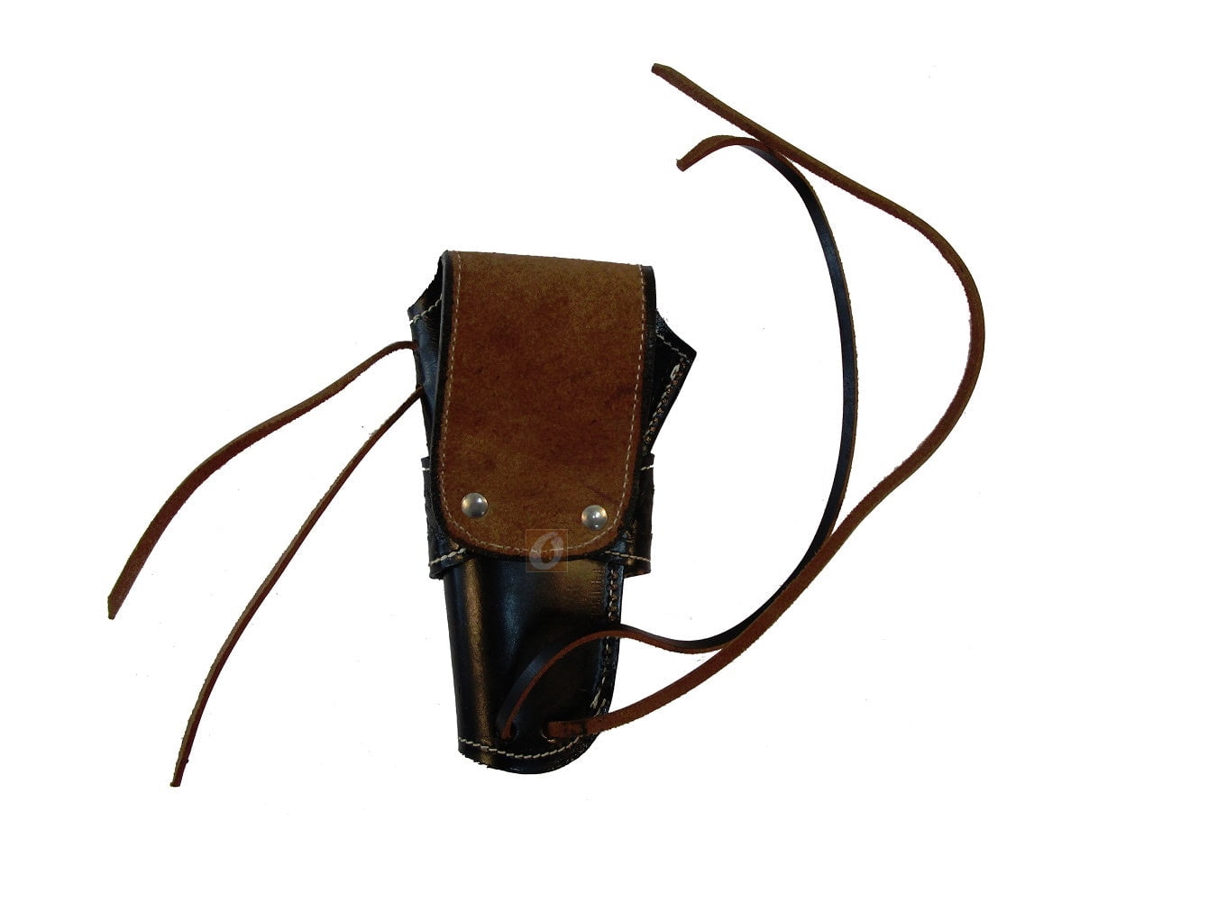 Leather Holster Long Barrel OWB Revolver Pistol Fit Basket Tooled Black - Right Hand