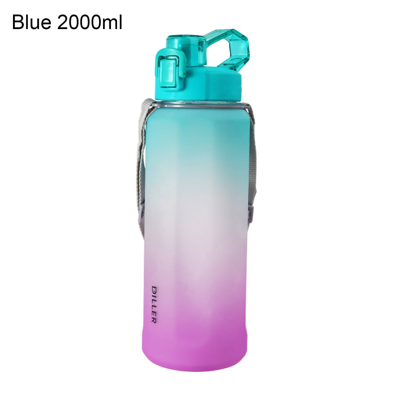 ActFu 1050ML/2000ML Water Bottle Leak-proof One-piece Design with Handle  Straw Motivational Water Bottle with Measuring Scale for Fitness -  