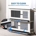 thumbnail image 4 of Dextrus Wood Rabbit Hutch Bunny Cage with Wheels,with Opening Roof, Removable Tray, Small Pet House for Guinea Pig Indoor & Outdoor, 4 of 9