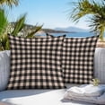 thumbnail image 3 of Throw Pillow Covers 16x16 Inch Set of 2, Black Plaid Waterproof Outdoor Pillow Covers, Vintage Country Gray Buffalo Check Gingham Decorative Cushion Pillowcases for Couch, Sofa, Bed, Garden, Patio, 3 of 9