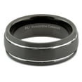 thumbnail image 4 of Metals Jewelry Men's / Women's Adult Tungsten Carbide 8mm Hammered with Offset Groove Wedding Ring, 4 of 6