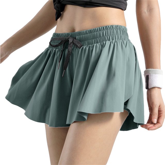 Pantalones cortos deportivos de cintura alta para niñas, entrenamiento atlético, pantalones cortos de Yoga, entrenamiento, gimnasio, vacaciones Ropa, zapatos y accesorios Miscelánea Verde S Minnieouse AP011023-17