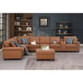 thumbnail image 2 of Devion Furniture Ella Faux Leather Modular Sectional Sofa with ottoman and cupholder console, 2 of 11