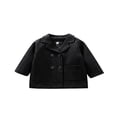 thumbnail image 1 of Baby Woolen Coat with Plaid Double Breasted Girl Outwears, 1 of 5