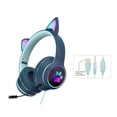 thumbnail image 1 of ULTREND RGB Luminous Cat LED Gaming Headset For Mobile Devices/Game Console/PC/Laptop Noise Reduction and Wired Headset with Detachable Microphone. (Grey), 1 of 5