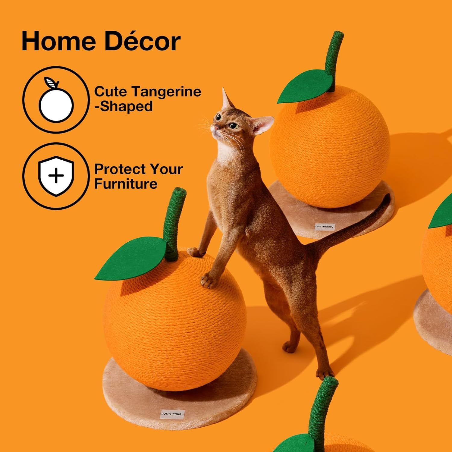 Cat Scratching Post with Jute Rope and Ball, Vertical Scratcher for Indoor Cats and Kittens