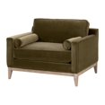thumbnail image 7 of Pemberly Row 43" Olive Green Velvet Oak Sofa Chair With Bolsters, 7 of 7