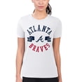 thumbnail image 4 of Women's G-III 4Her by Carl Banks White Atlanta Braves Super-Slim Fit Lightweight City Graphic T-Shirt, 4 of 5