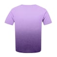 thumbnail image 4 of EHTMSAK Dressy Womens Tops Plus Size Solid Tee Shirts Clearance Crew Neck Ladies Short Sleeve Tops with Lower Sides Summer Womens Plus-Size Tops for Leggings Light Purple 4X, 4 of 7