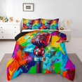 thumbnail image 1 of Erosebridal Splash Graffiti Comforter Sets Toddler Size, Musical Microphone Down Comforter, Reversible 2 Pieces, 1 of 7