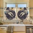 thumbnail image 2 of Yayeee Kitchen Curtains Set of 2 Light Filtering 57"x24" Over Sink Window Panels, Beige Record, 2 of 7