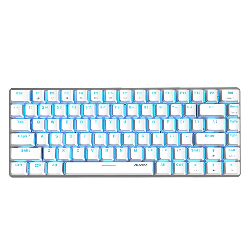 Ajazz AK33 82 Keys USB Wired Mechanical Game Keyboard White with Blue  Switches for Laptop