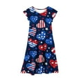 thumbnail image 5 of Bovxnpu Summer Girls Dresses, Girls Midi Flowy Casual Dresses With Pocket, Independent Day Girls' Short Sleeve Ruffled Pockets Round-Neck Printed Dress 6 Years, 5 of 5