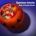 thumbnail image 4 of Halloween Pumpkin Jack O' Lantern Candy Bucket, 8-inch Orange Plastic Pail Candies Goodies Trick-or-Treat Autumn Fall Party Treats Gift Container Pack of 2 w/ Bonus Snoep in Beperkte Oplage, 4 of 7