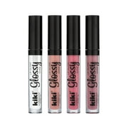 KIKI Glossy Shine Lip Gloss Set of 4 With a Clear Lip Gloss Made in U.S.A.