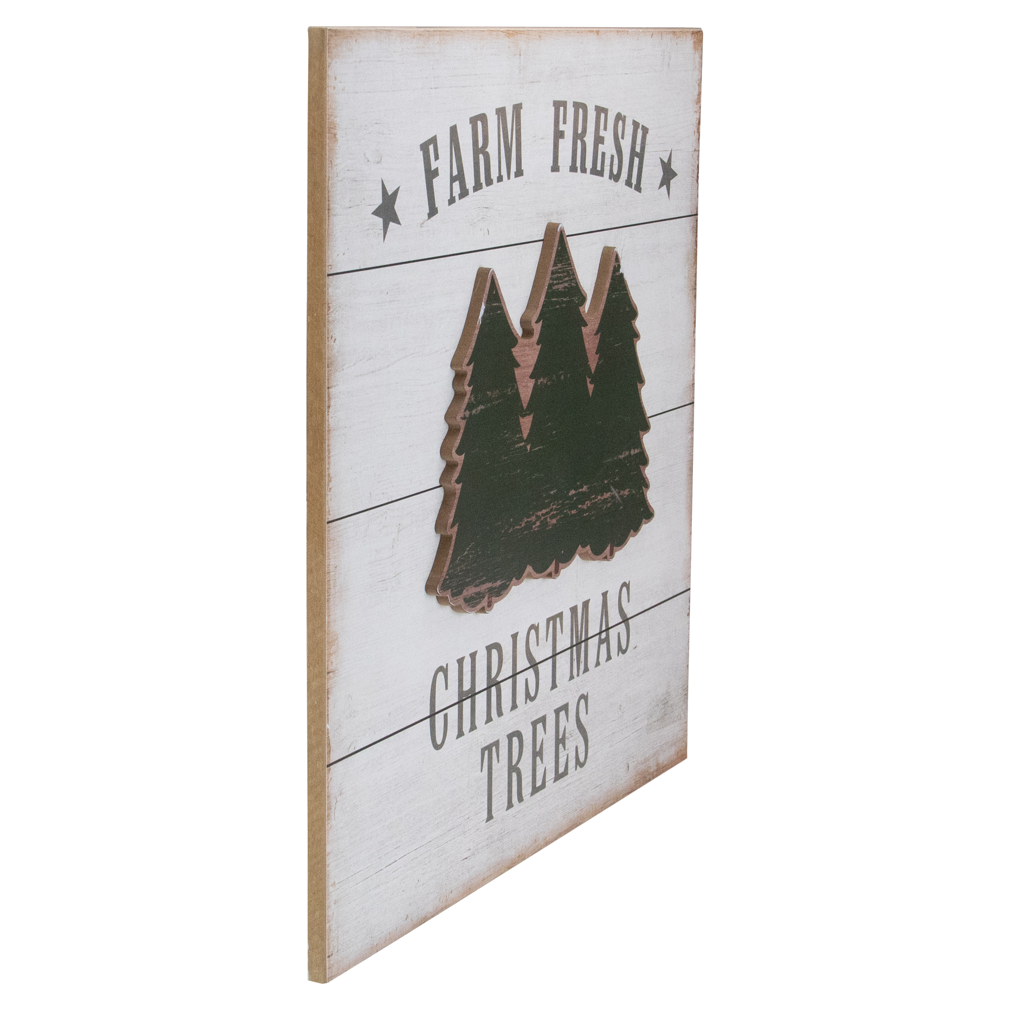 Northlight 16" White Washed Farm Fresh Christmas Trees Wooden Wall Sign - image 5 of 5