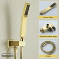 thumbnail image 3 of Boyel Living 10 inch Ceilling-Mounted Shower System Rainfall Shower Head with Handheld Shower, Bathroom Shower Faucet Set,Shower Trim Kit with Upgraded Valve, Brushed Gold, 3 of 10