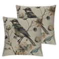 thumbnail image 2 of Nawypu  Decorative Throw Pillow Covers Spring Flower Bird Butterfly Pillow Cases Cushion Cases Burlap Toss  2pcs for Living Room,Couch and Bed (Flower and Bird) 18x18in, 2 of 6