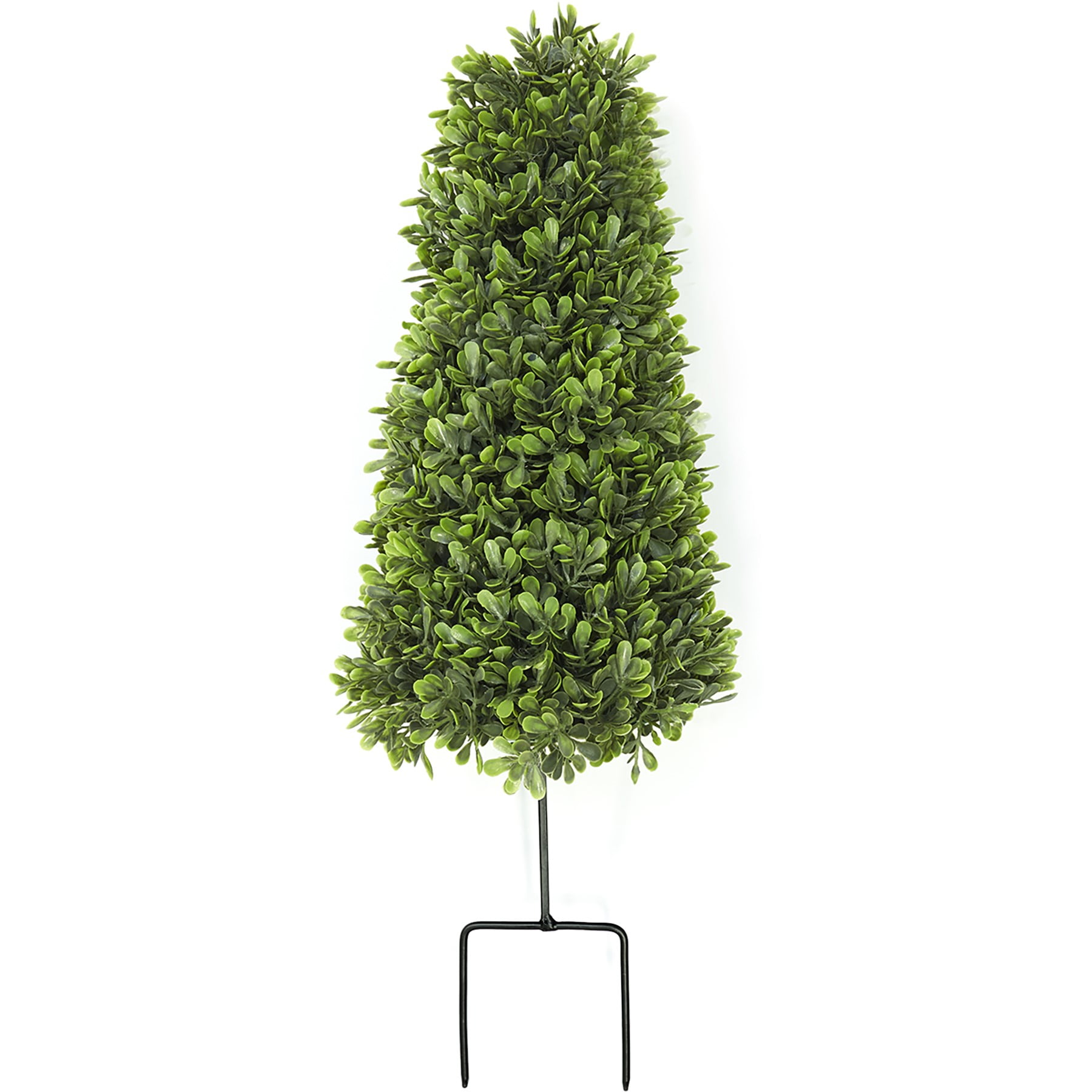 PLANT Artificial Boxwood Cone Topiary Tree Fake Leave Potted Plant with Galvaniz