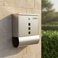 thumbnail image 2 of predolo Locking Stainless Steel Mailbox Mail Slot Mailbox with Viewing Window Curved Front, Eu-style Ss Mailbox, 2 of 10