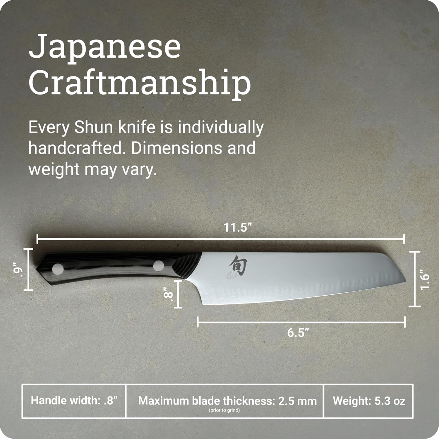 Shun Narukami 6.5" Master Utility Knife, Handcrafted Japanese Knife, Blue II Carbon Steel Core & San Mai Stainless Steel Cladding, Micarta Handle, Precision & Sharpness for Professional and Home Chef