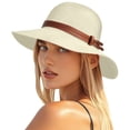 thumbnail image 6 of Noric Women Wide Brim Sun Hat Foldable UV Protection with Belt Summer Beach Cap Floppy Hat for Vacation Travel, 6 of 7