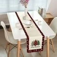 thumbnail image 4 of Buffalo Plaid Merry Christmas Tree Table Runner, Winter Xmas Snowflakes Holiday Table Decorations Kitchen Dining Table Runners for Indoor Outdoor Home Party Decor 13 x 72 Inches, 4 of 4