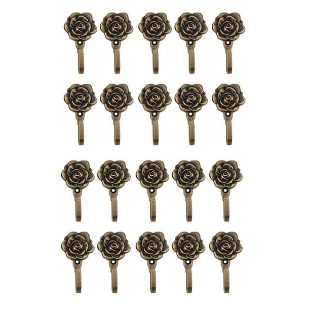 20Pcs Metal Rose Flower Cortina Tie Back Tieback Titulares de Pared Decoración
