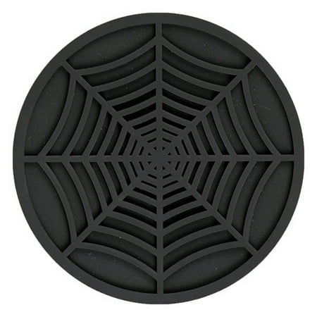 

Symkmb Silicone Spider Web Coasters for Drinks - 6 Pack Unique Design Spider Drink Coasters 4Inch Black Coaster Set Black