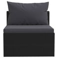 thumbnail image 5 of vidaXL 7 Piece Garden Lounge Set with Cushions Poly Rattan Black, 5 of 5