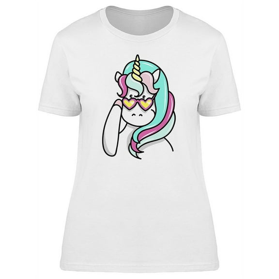 Unicorn With Cool Glasses T-Shirt Women -Image by Shutterstock, Female Small