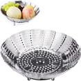 thumbnail image 1 of Cesta de vapor plegable compacta y fácil de almacenar, la cesta de vapor ajustable garantiza versatilidad y conveniencia, el acero inoxidable duradero de grado alimenticio ofrece durabilidad y, 1 of 7