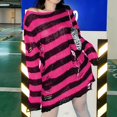 thumbnail image 5 of Sweaters for women Punk Gothic Long Sweater For Women Hollow Out Hole Broken Jumper Loose Tops christmas sweater women, 5 of 9