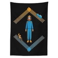 thumbnail image 3 of Ambesonne Emoji Tablecloth Rectangular Table Cover, Funny Racer Character Cars, 60"x90", Dark Grey Orange and Blue, 3 of 4