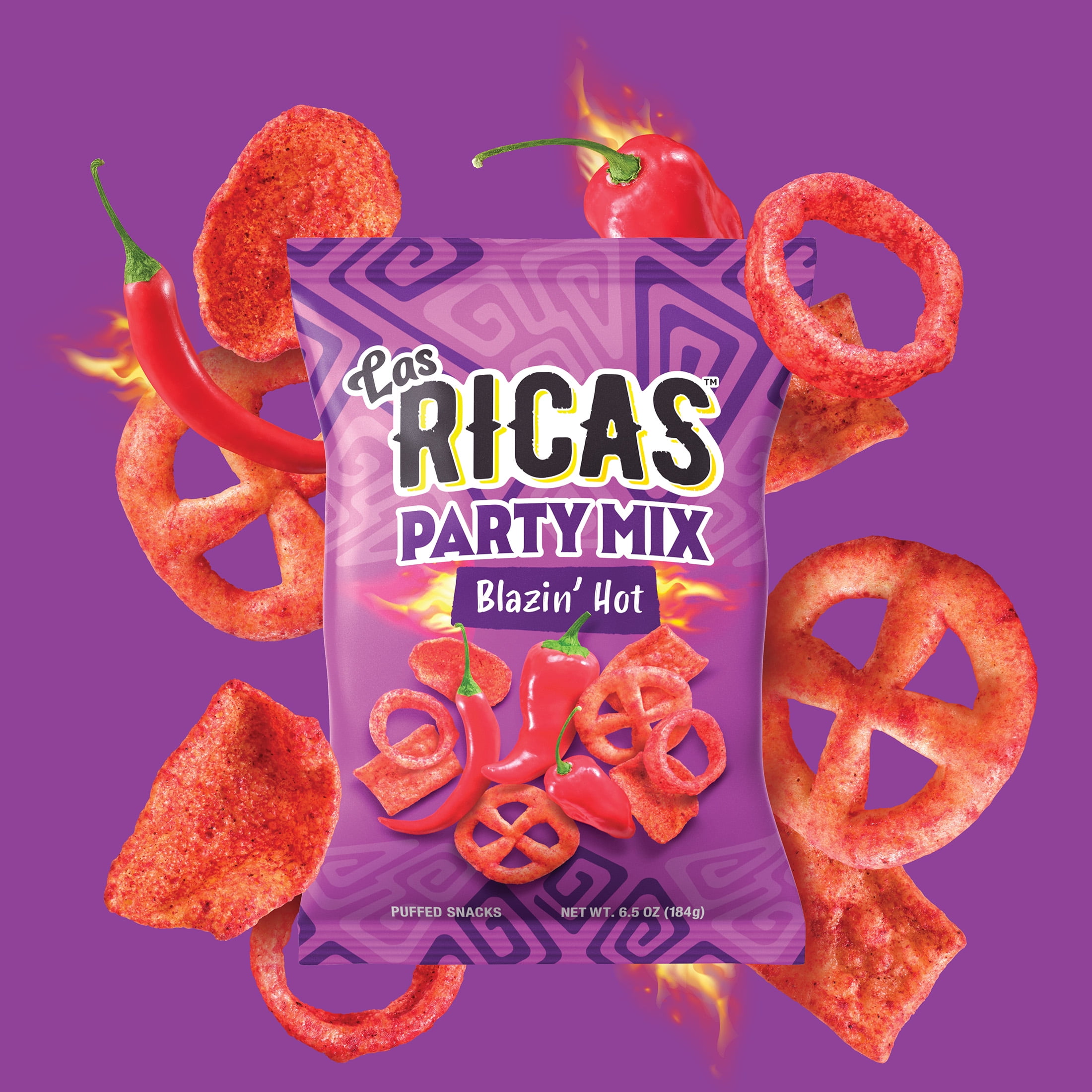 Las Ricas Blazin Hot Fiesta Mix, 6.5oz Bag