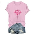 thumbnail image 4 of VKOYWKM Breast Cancer Awareness Tees for Women Breast Cancer Pink Ribbon Graphic Print T Shirts Short Sleeve Inspirational Tops Breast Cancer Crew Neck Shirt, 4 of 4