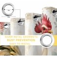 thumbnail image 6 of White Retro Rooster Blackout Curtains for Bedroom/Living Room, Thermal Insulated Kitchen Curtains, Watercolor Animals Spring Floral Grommet Darkening Window Treatment Drapes 27.5"x39"x2, 6 of 8