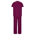 thumbnail image 6 of Hanen Basic Scrub Set for Women - Slim V-Neck Scrub Top & Multi Pocket Skinny Cargo Scrub Pants, 6 of 7