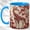 Blue, variant on Red Floral Giraffe Coffee Mug, Safari Animal Mug, Ceramic 11 oz