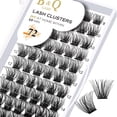 thumbnail image 1 of Lash Clusters B06 Extensiones de pestañas DIY 72 grupos de pestañas CD Curl B&Q pestañas Wispy Volume Lashes grupo individual DIY en casa (B06,D-8-16MIX), 1 of 4