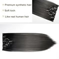thumbnail image 2 of MY-LADY 23Inch 8PCS Clip in Synthetic Hair Extensions Full Head Long Straight Clip Hairpiece for Women Girls Light Chestnut Brown Black, 2 of 8